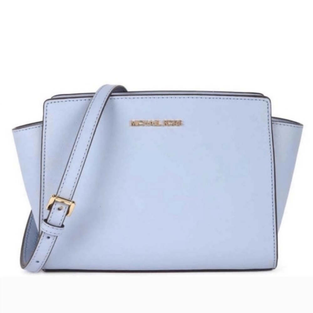 Michael Kors Selma Medium Saffiano Leather Crossbody Bag.